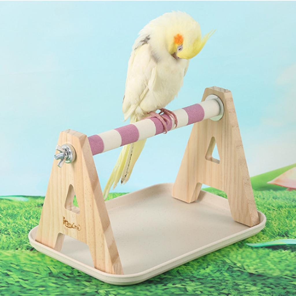 Easy Use Wooden Bird Platform Stable Structure Training Stand For Parrots Beak Grinding And Bird Enrichment Accessory