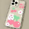 Pink Cherry Rabbit for iPhone17Promax Mobile Phone Case Apple 16 Niche 13/14 Transparent 15