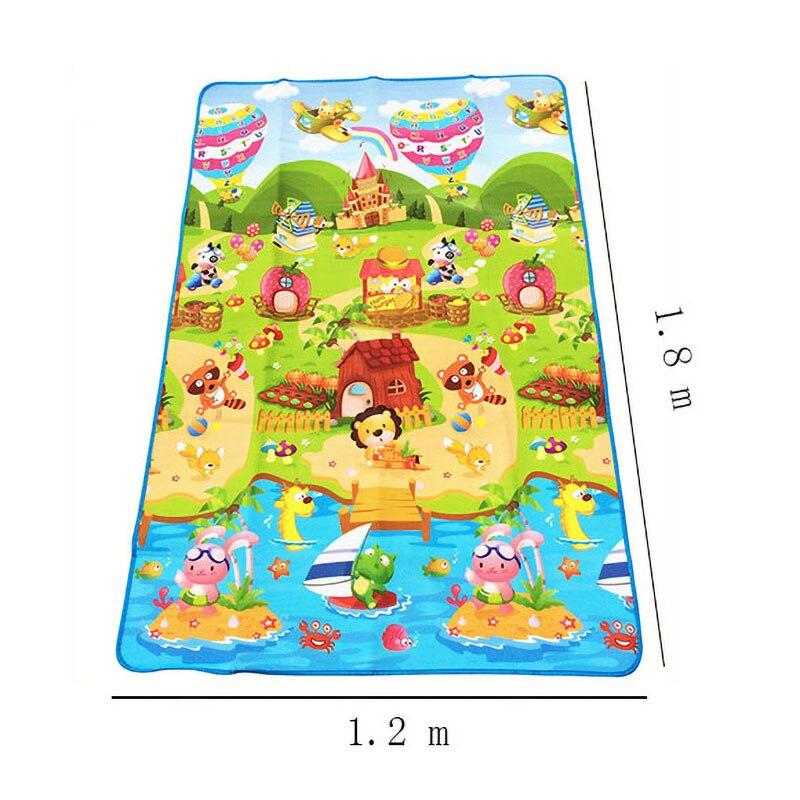 Tappetino da Gioco per Bambini 180x120x0,3 cm Tappeto per Gattonare per Bambini Giochi per Bambino Attività di Gioco Palestra Tappeto Impermeabile Esterno Interno Pavimento Morbido