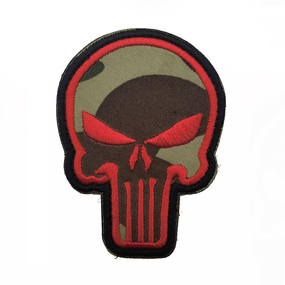 Outdoor Skull Embroidery Patch with Velcro for Backpack or Armband