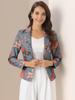 Allegra K Women's Gray Floral Blazer Jacket, Long Sleeve, Print, Notch Lapel, Open Front, Short Length, Size S