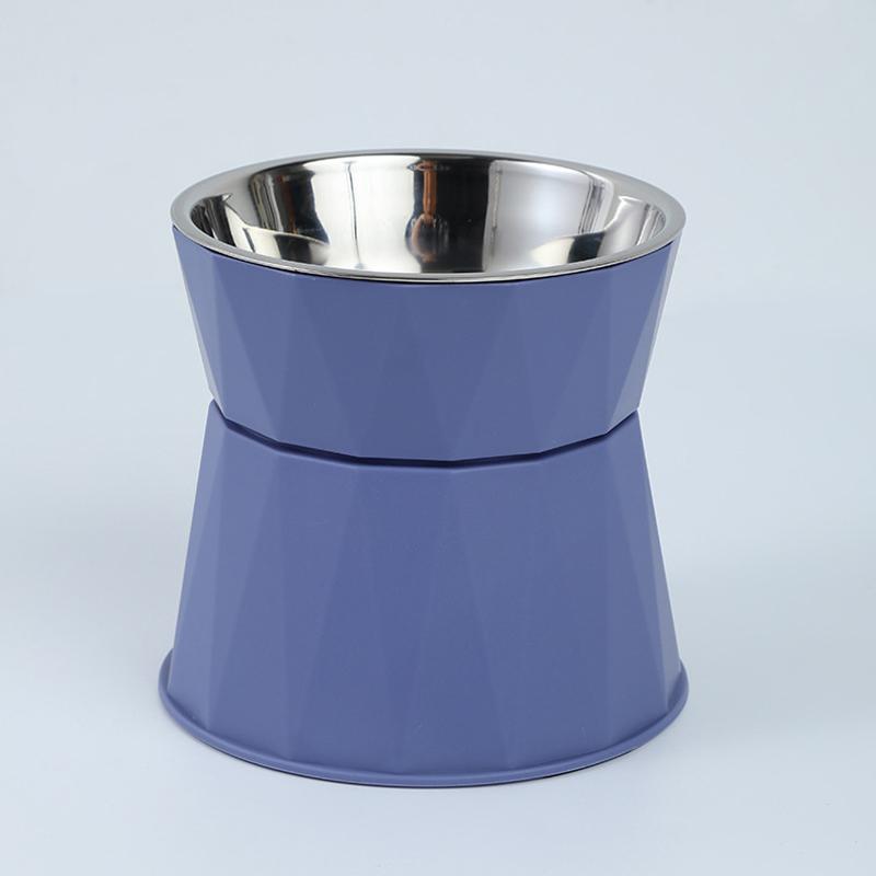 Sklisikker Kollisjon Høydejustert Katt Hundeskål Hevet Rustfritt Stål Kattefôrskåler Beskytt Nakke Valp Katt Fôringsutstyr