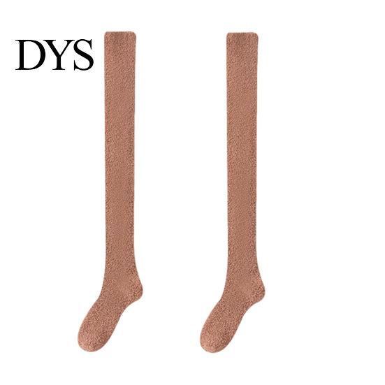 Solid Color Stockings 1 Pair Women Winter Socks Tihick Plush Over Knee Anti-slip Coral Thick Fleece Warm Thickened Warmth for Various Occasions
