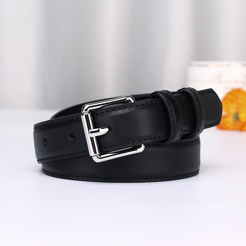 Japan And Korea Sweet Lady Style Leather Belt Women'S First Layer Cowhide Jeans Decorative Belt Pin Buckle Versatile Belt