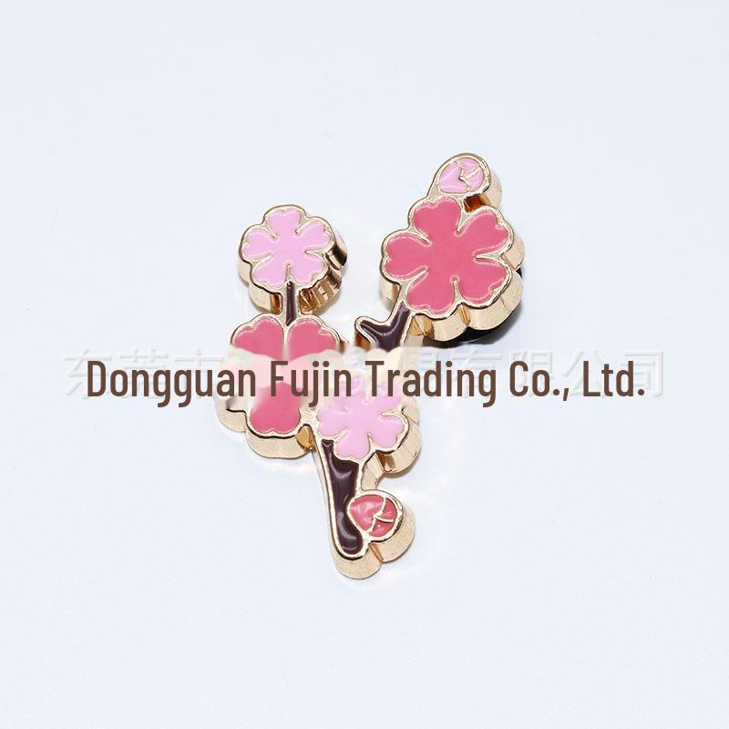 Metal Cherry Blossom Shoe Charms for Crocs - Decorative Shoe Accessories