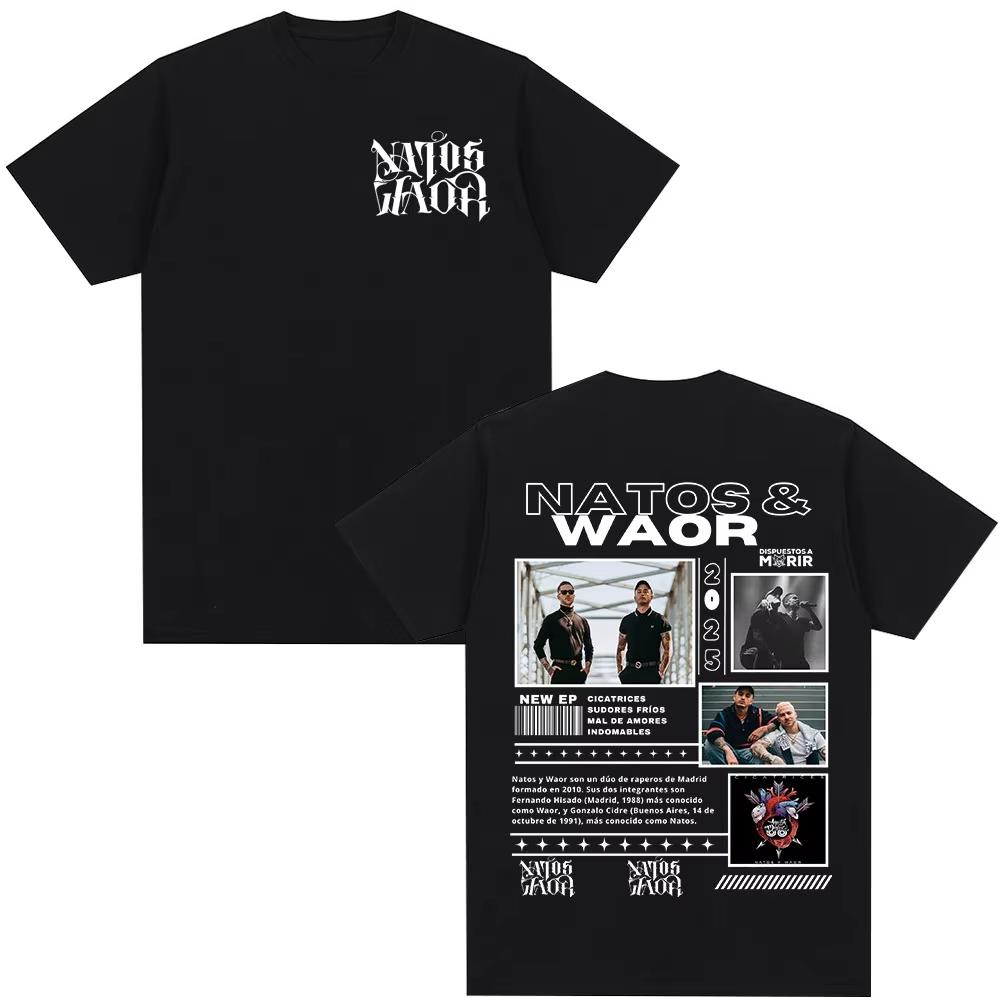 2026 Rapper Natos Y Waor 100cotton Unisexs Shirt Summer Graphics Shirts Womens Y2k Hip Hop Short Sleeve Streetwear Tshirt M