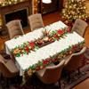Christmas Table Round Tablecloth, Flower And Bird Pattern Waterproof Tablecloth, Holiday Table Arrangement Coffee Table Decorative Cloth