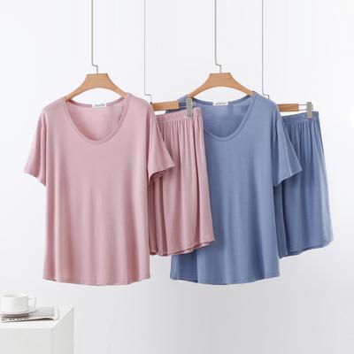 Costume d'été à manches courtes pour femme: Ensemble deux pièces T-shirt en Modal et Short Moulant - Décontracté, Sportif, Outdoor ou Tenue d'intérieur