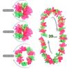 Hawaiian Leis Party Decorations, Hawaiian Flower Necklace Flowers Bracelets Headband, for Tropical Hawaiian Party Theme Beach Party