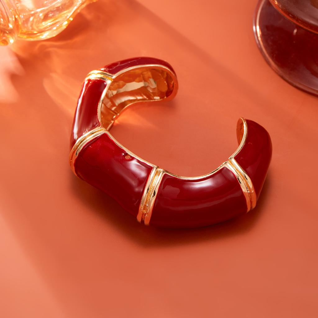 Brățări Bangles Groase Deschise Retro Email Picurând Ulei pentru Femei Punk Neregulate Rășină Acrilică Bambus Stivuite Brățări Manșetă Cuplu Geometrice Bijuterii de Mână