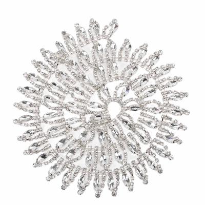 Bordure Strass 1m de Long Sans Décoloration Élégante Exquise Design à Franges Large Application Frange Strass Blanc Strass Sur