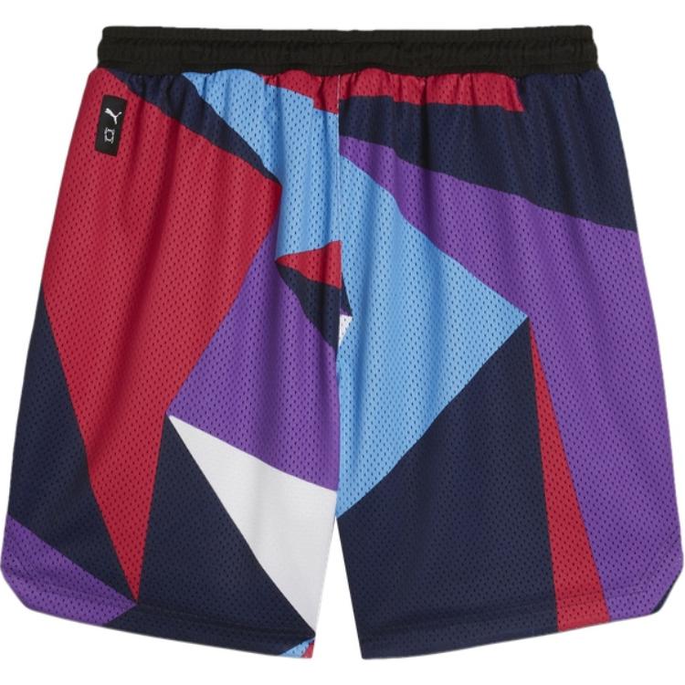 Puma Dylans Gift Lace-Up Color Block Number Mid-Rise Sports Shorts Men Shorts Black 625272-01