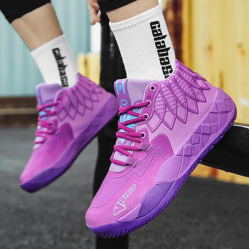 Nové basketbalové boty pánské a pro teenagery vysoké mandarínkové kachny bojové boty jsou ve skutečnosti protiskluzové, odolné proti opotřebení, tlumící nárazy a tření