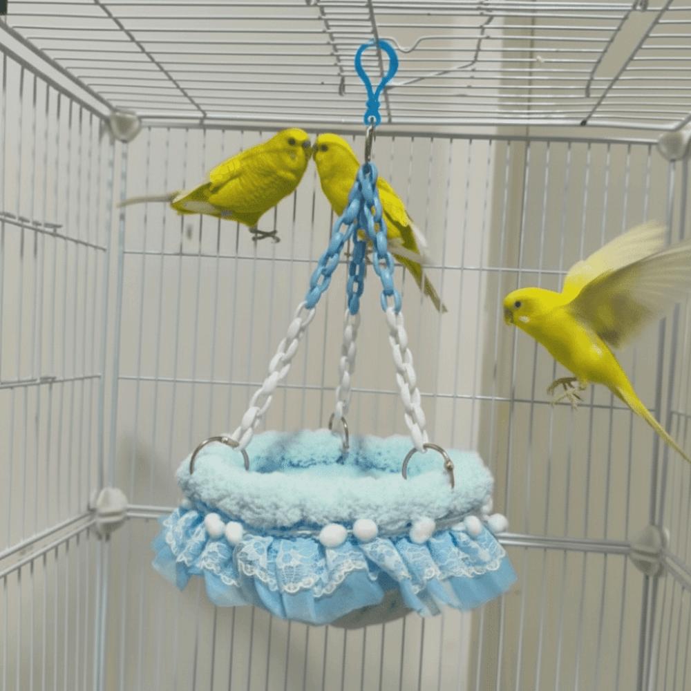 Thickened Parrot Nest Swing Warm Cozy Parrot Nest House Candy Color Breathable Bird Hanging Hammock Breeding Season