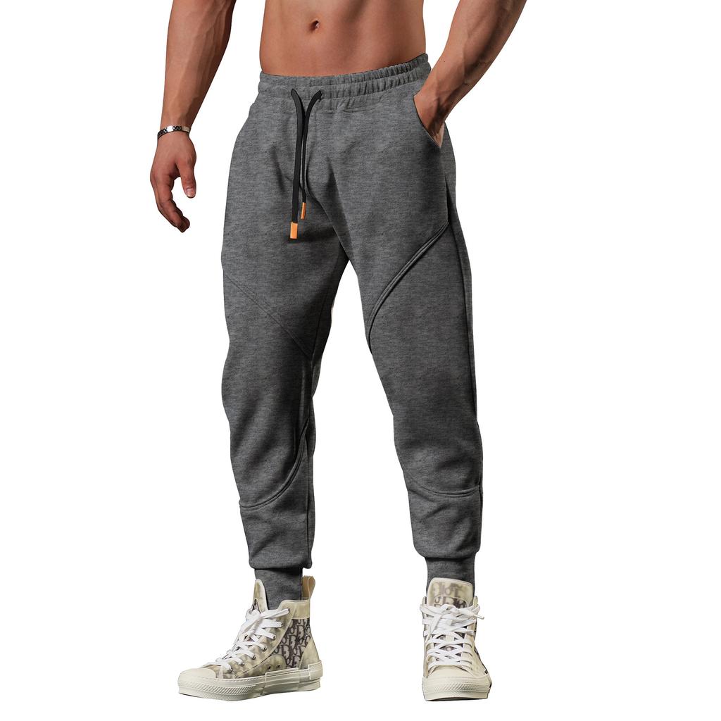 Men's Sports Casual Trousers Spring and Autumn Loose Thick Outdoor Running Cuff Sweatpants Gym American Basketball Training Pants