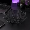 Spider Web Party Decoration Halloween Basket, Plastic Cobweb Design Fruit Serving Bowl, Treat for or Trick Candy Holder Dinner Table, Supplies Festive