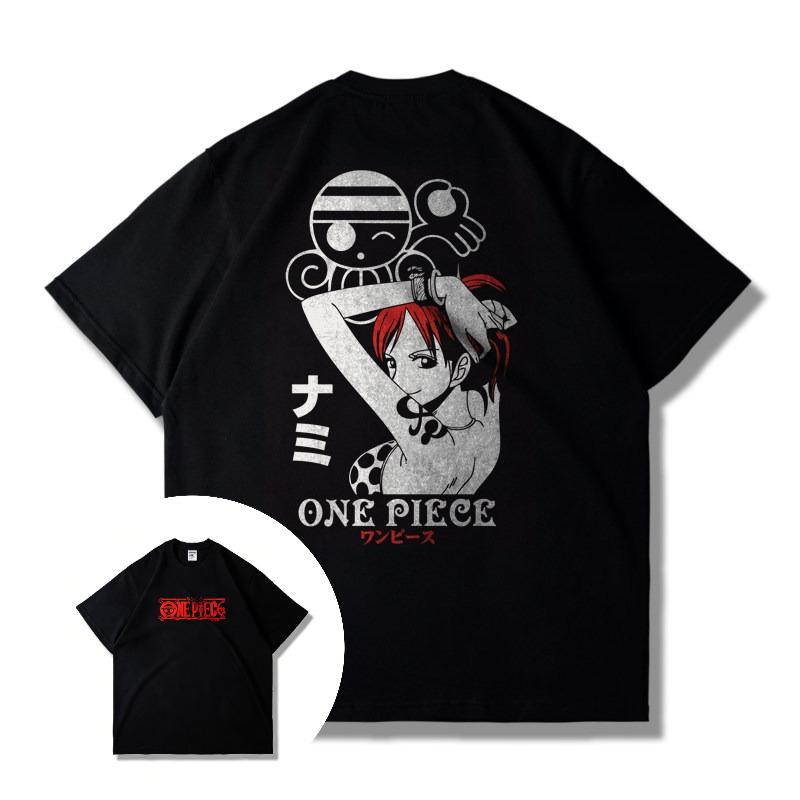 Japanese Anime Cartoon One Piece Themed Crew Leader Luffy Shortsleeved Tshirt for Men and Women Suitable for Summer