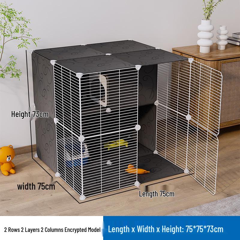 DIY Spacious Indoor Cat Iron Mesh Villa with Litter Box Space