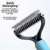 New Double-sided Pet Hair Remover Easy Held Handle Detangling Cat Fur Remover Stainless Steel Dog Deshedding Comb Pet Supplies
