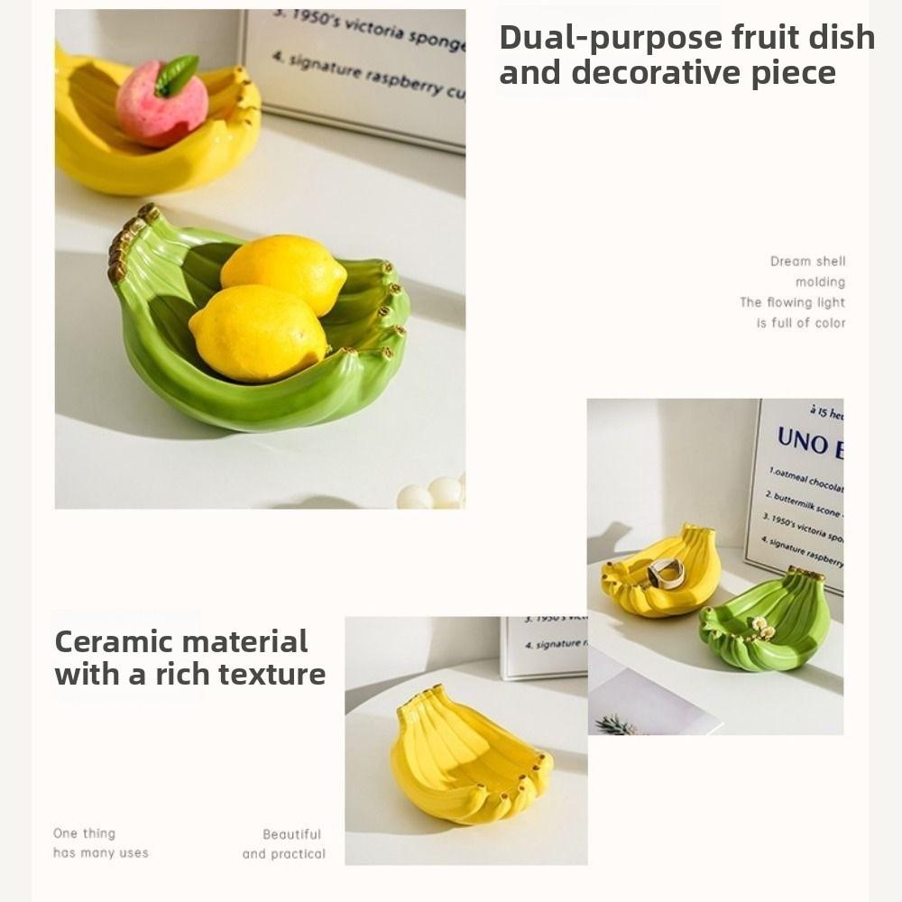 Creative Banana Shaped Storage Tray Ceramic Dessert Plate Tableware Storage Container  Snack