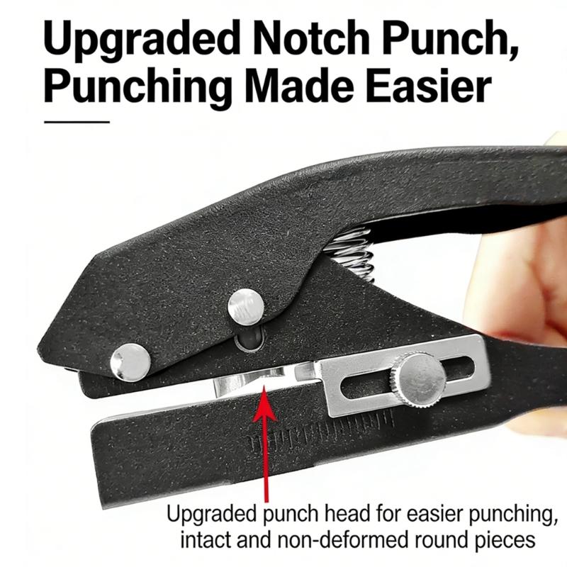 Hole Punch 8mm/10mm Heavy Duty Paper Hole Punch Set with Countersink Drill Hole Puncher Single Hand Held Long Hole