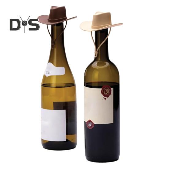 Cowboy Hat Wine Stoppers Silicone Bottle Toppers Air-Tight Seal Reusable Wine Corks Fits Standard Champagne Bottles