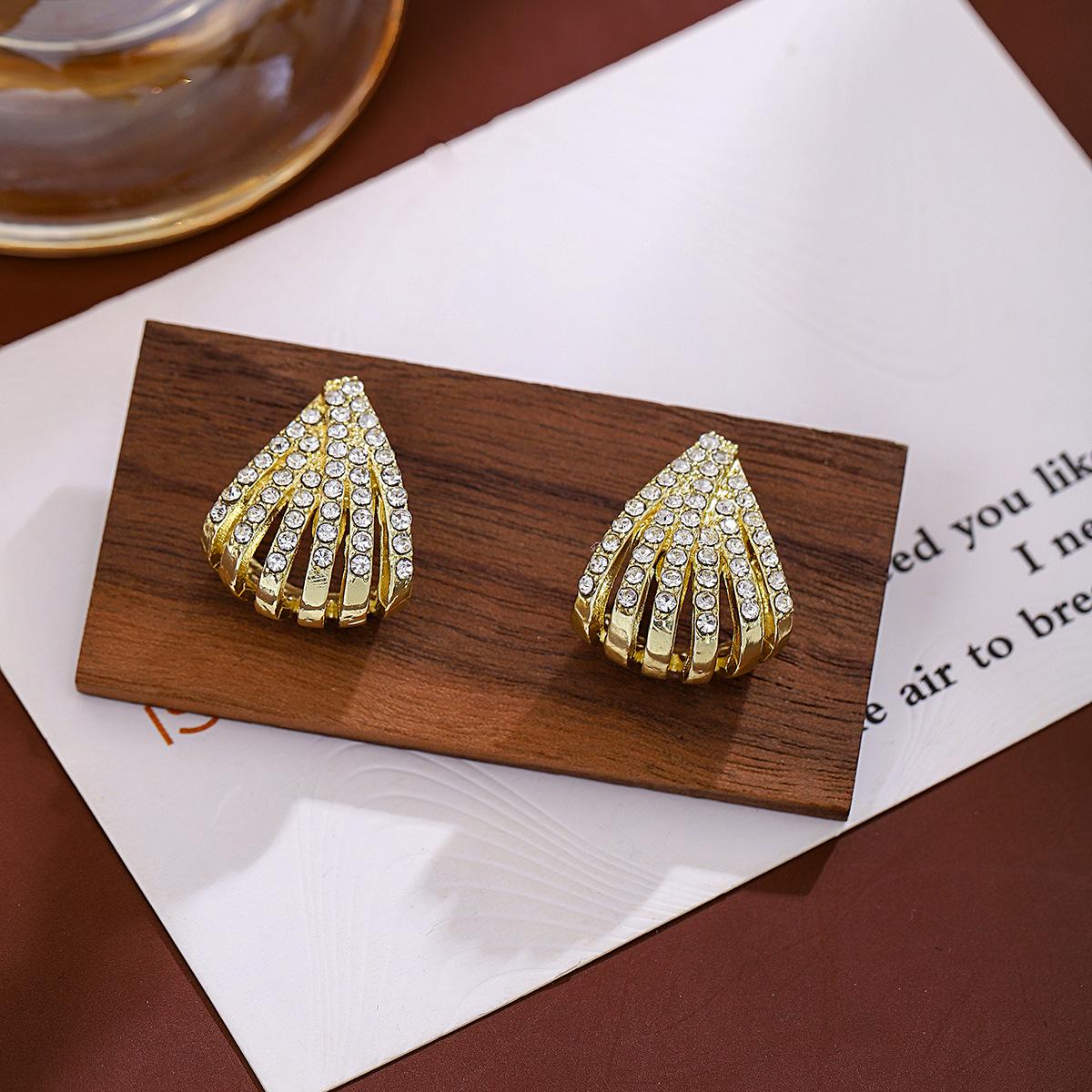 Простые Легкие Роскошные Высококачественные Геометрические Дугообразные Серьги, Нишевый Характер Уникальные Изысканные Серьги с Бриллиантами