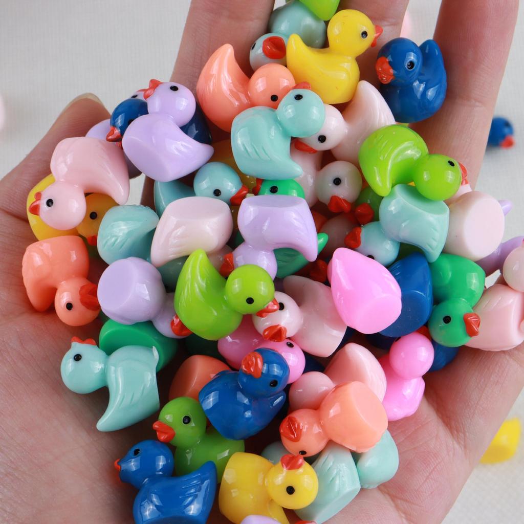 Colorful Duck Macaron DIY Resin Miniatures for Moss Landscaping