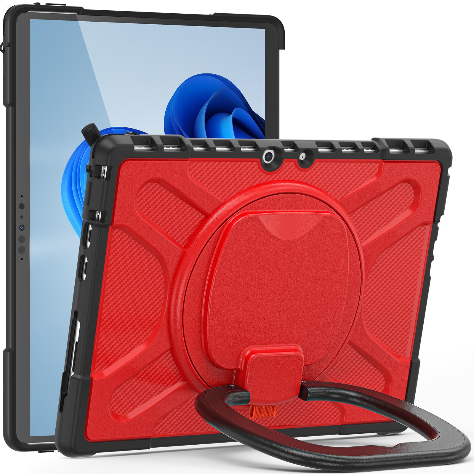 

Rotating Stand Handle Grip Case For Microsoft Surface Pro 8 13.0 inch Heavy Duty Cover TPU-PC With Keyboard Connection Support Surface Pro 8 красный