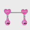 Pink Letter Stainless Steel 14G Nipple Barbell - Sexy Girl Piercing Jewelry