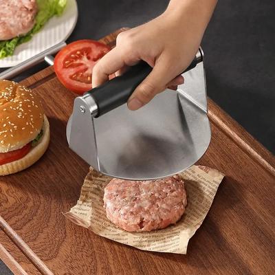 Lis na burgery z nerezové oceli Nepřilnavý lis na grilování Lis na bourání burgerů Lis na karbanátky na hamburgery Lis na hamburgery Snadno se čistí kuchyňské nářadí