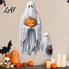 PVC Glass Clings for Bedroom Halloween Ghost Window Stickers Removable Wall Decals Peel And Decorative Stickers Clean Surfaces Stick Self-Adhesive