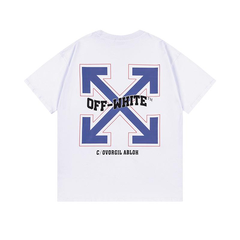 9062 Off-White 2025 Spring/Summer New Letter Printed Pattern Round Neck Hooded Short Sleeved T-shirt for Men and Women