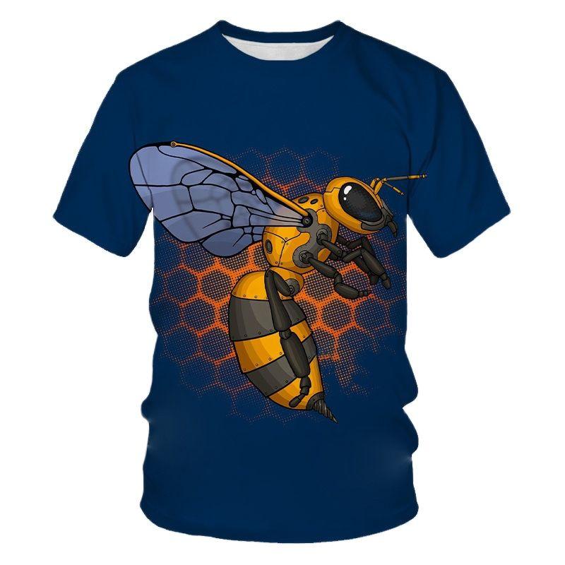 Summer Fashion Casual Honeybee graphic t shirts Men 3D Trend Printing Personality harajuku Round Neck Short Sleeve Tees Tops