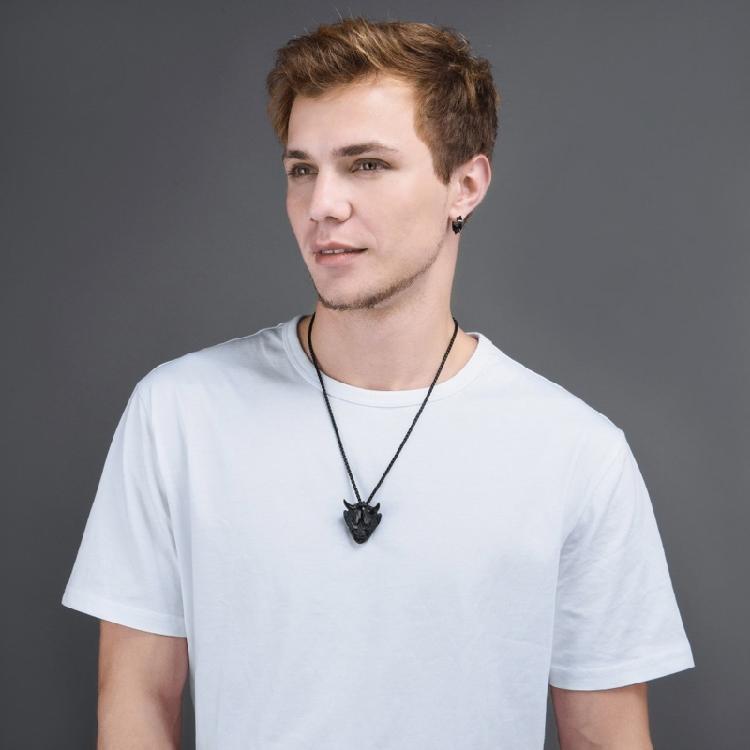 Fangs Demon for Head Pendant Necklace Hip-hop Pendant with Long Chain for Women