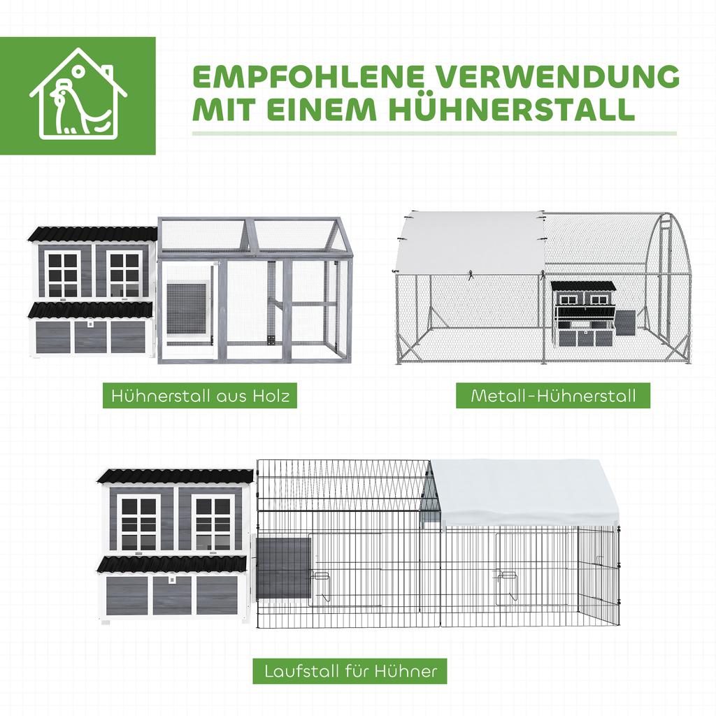 Wooden Chicken Coop with Nesting Box, Slide-Out Tray, Perches, for 2-4 Chickens, 100 x 86 x 100cm