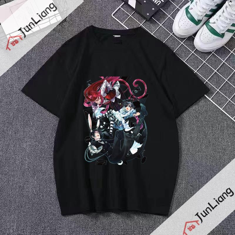 Japanese anime Black Butler cartoon comic mens Tshirt shortsleeved roundneck for streetwear menwomen clothing