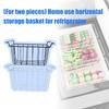 Pack of 2 Sturdy Freezer Baskets Metal Wire Storage Organizers For Refrigerator Fridge With Ventilated Designs