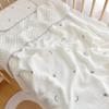 GPPNKC Embroidered Gauze & Minky Dot Comfort Blanket