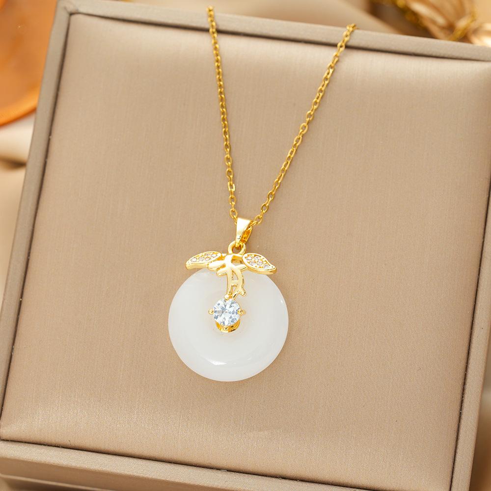 Japan and South Korea Simple Popular Wind Titanium Steel Necklace Female Niche Exquisite Internet Celebrity Zircon Clavicle Chain High-end Jewelry