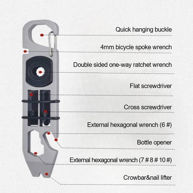 Multi-Tool Screwdriver, Crowbar, Bottle Opener, Outdoor Survival, Self-Defense, Ratchet Crowbar