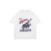 Oversized T Shirt Black Rodeo Cowboys Graphic Print Western Theme Casual Wear