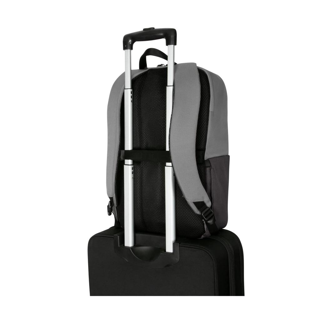 Targus Sagano EcoSmart Travel Backpack TBB634GL (Gray) - 22L Capacity, Lightweight, Fits 15-inch Laptops, and Carries on Carrying, Perfect for Men