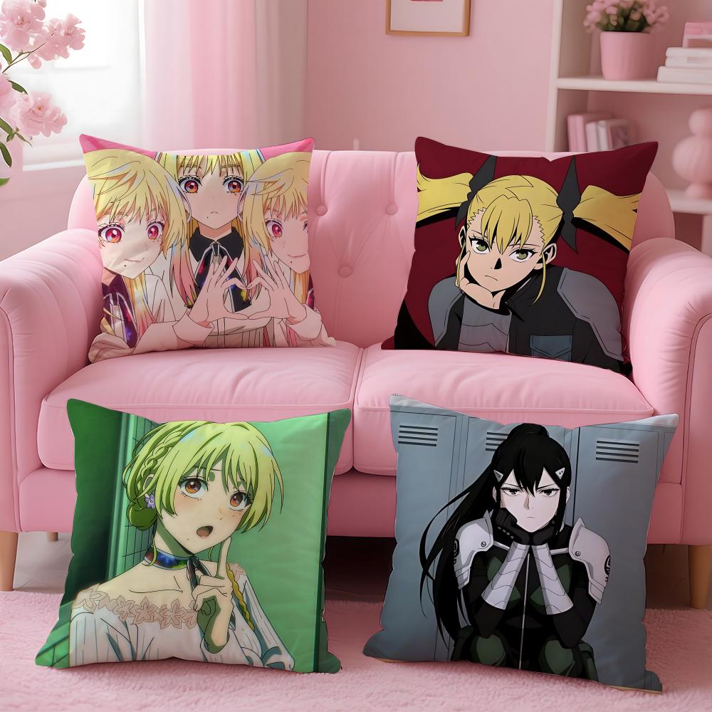 anime Kaiju No. 8 Cushion Cover Cushion Cover Set 4Pcs 50x50 45x45 40x40 Pillowcase Decorative Sofa Home Decor