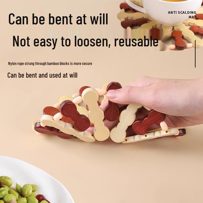 Bamboo Insulation Pad Set: 3-Piece High-Temperature Resistant Table Mats for Casseroles