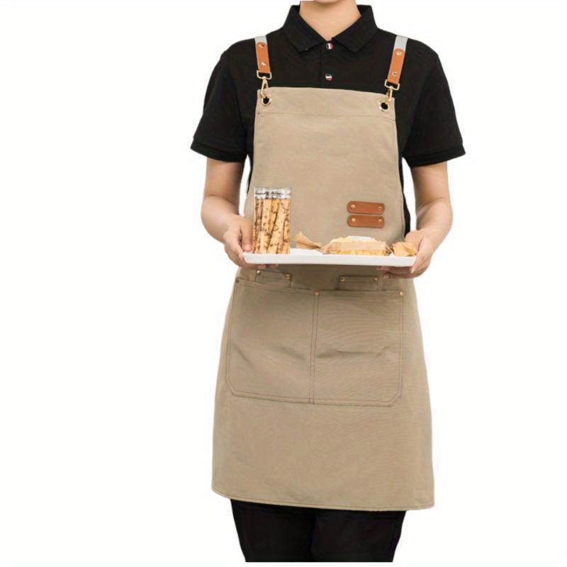 

1PC Polyester Waterproof Apron with Pockets - Unisex Adjustable Durable Woven Fabric