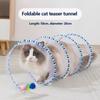 Folding Cat Tunnel S Shape Spring Type Cat Tunnel Toy With Plush Mouse And Feathers Spiral Tunnel Interactive Cat Toy