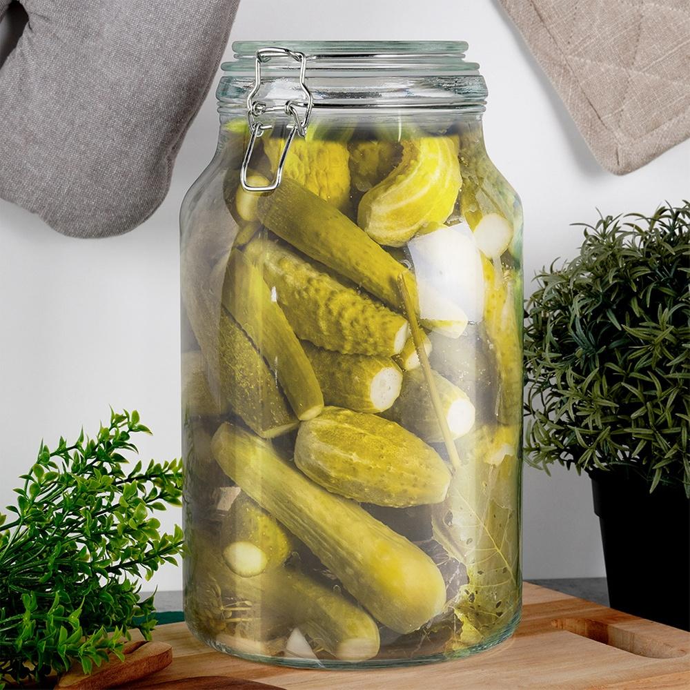 Glass Storage Jar with Clip Lid 4.2L