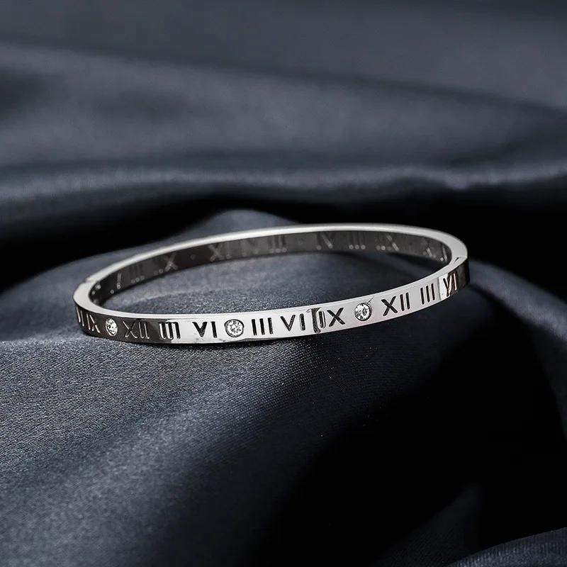 Roman Numerals Bracelet for Women Stainless Steel Jewelry Accessories Luxury Bracelet Women Fashion