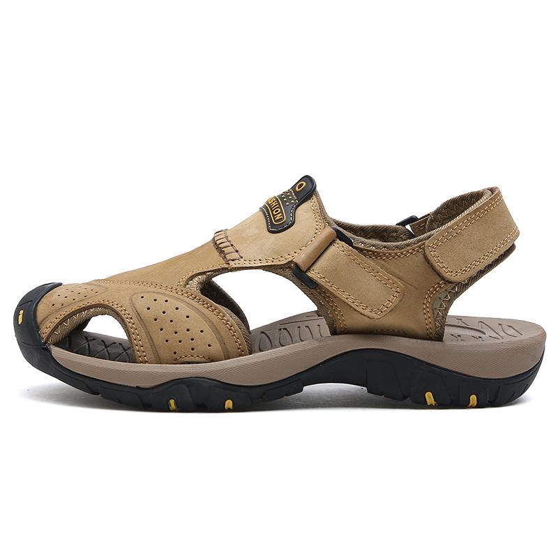 Summer Men Leather Sandals  Leisure Summer Shoes Male Beach Shoes  Comfy Men Shoes  Outdoor Men Roman Sandals Flip Flops Slippers Slides